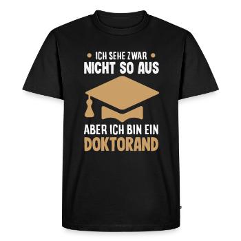Je ne suis pas doctorant - T-shirt Premium bio Homme - noir - Devant - Nico (187cm)