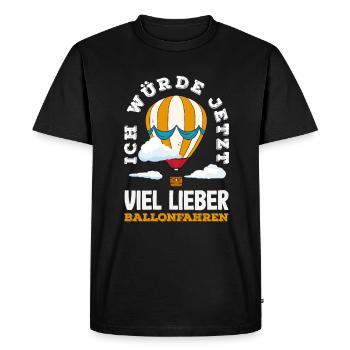 I'd much rather go ballooning now - Men's Premium Organic T-Shirt - black - Front - Nico (187cm)