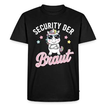 Sécurité de la mariée Licorne Enterrement de vie de garçon Chemise de groupe - T-shirt Premium bio Homme - noir - Devant - Nico (187cm)