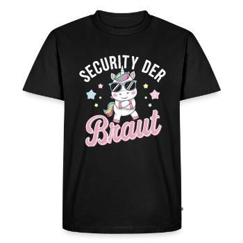 Sécurité de la mariée Licorne Enterrement de vie de garçon Chemise de groupe - T-shirt Premium bio Homme - noir - Devant - Nico (187cm)