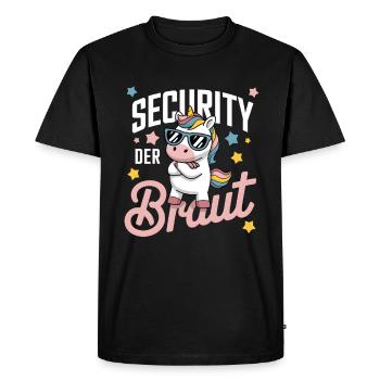 Sécurité de la mariée Licorne Enterrement de vie de garçon Chemise de groupe - T-shirt Premium bio Homme - noir - Devant - Nico (187cm)