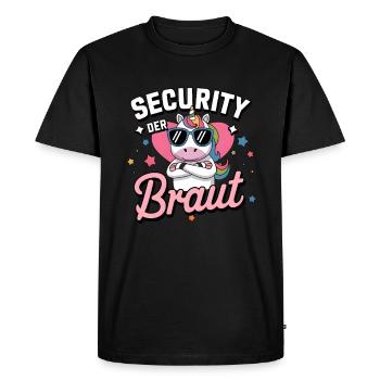 Sécurité de la mariée Licorne Enterrement de vie de garçon Chemise de groupe - T-shirt Premium bio Homme - noir - Devant - Nico (187cm)