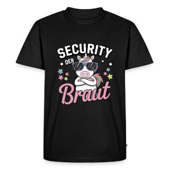 Sécurité de la mariée Licorne Enterrement de vie de garçon Chemise de groupe - T-shirt Premium bio Homme - noir - Devant - Nico (187cm)