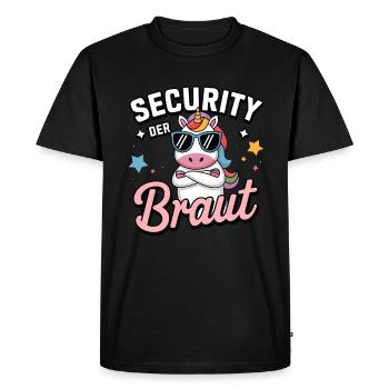 Sécurité de la mariée Licorne Enterrement de vie de garçon Chemise de groupe - T-shirt Premium bio Homme - noir - Devant - Nico (187cm)