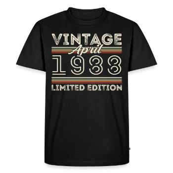 Avril 1988, Né en avril 1988 - 37e anniversaire - T-shirt Premium bio Homme - noir - Devant - Nico (187cm)