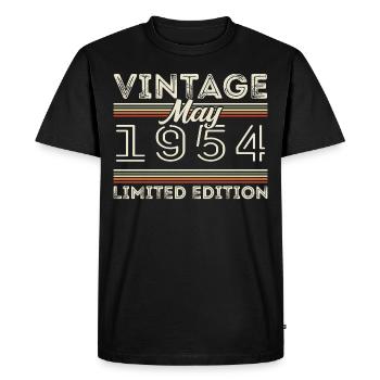 May 1954 Birthday 1954, Legendary since May 1954 - Men's Premium Organic T-Shirt - black - Front - Nico (187cm)