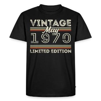 Mai 1970 Anniversaire 1970, Légendaire depuis mai 1970 - T-shirt Premium bio Homme - noir - Devant - Nico (187cm)
