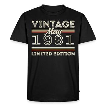 Mai 1981 Anniversaire 1981, Légendaire depuis mai 1981 - T-shirt Premium bio Homme - noir - Devant - Nico (187cm)