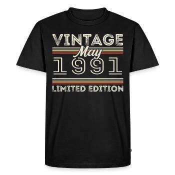 May 1991 Birthday 1991, Legendary since May 1991 - Men's Premium Organic T-Shirt - black - Front - Nico (187cm)