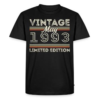 Mai 1993 Anniversaire 1993, Légendaire depuis mai 1993 - T-shirt Premium bio Homme - noir - Devant - Nico (187cm)