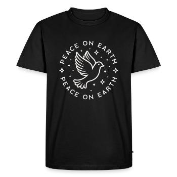 Dove of peace on earth - Men's Premium Organic T-Shirt - black - Front - Nico (187cm)