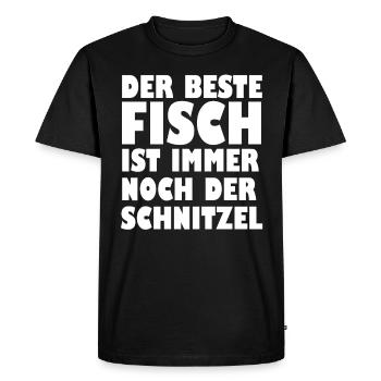 Der Beste Fisch Ist Immer Noch Der Schnitzel - Männer Premium Bio T-Shirt - Schwarz - Vorne - Nico (187cm)
