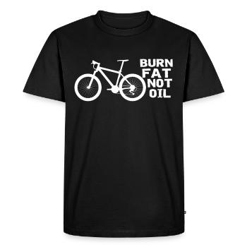 Brûler la graisse et non l'huile - T-shirt Premium bio Homme - noir - Devant - Nico (187cm)