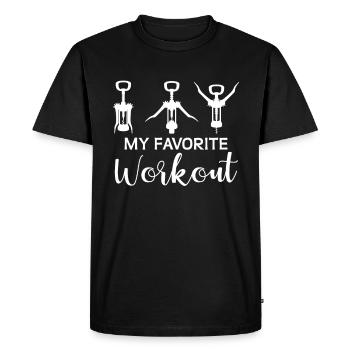 Mon entraînement préféré - T-shirt Premium bio Homme - noir - Devant - Nico (187cm)