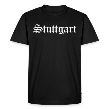Stuttgart - Men's Premium Organic T-Shirt - black - Front - Nico (187cm)