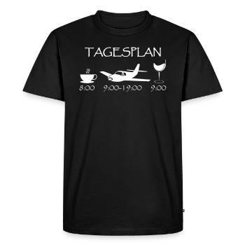 Planning de l’avion - T-shirt Premium bio Homme - noir - Devant - Nico (187cm)