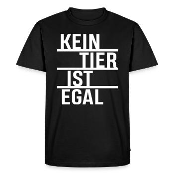 Kein Tier Ist Egal - Veganer TShirt - Männer Premium Bio T-Shirt - Schwarz - Vorne - Nico (187cm)