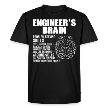 Engineer's Brain - Men's Premium Organic T-Shirt - black - Front - Nico (187cm)
