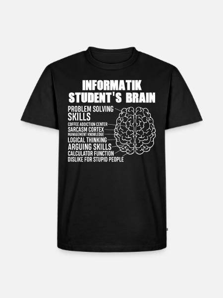 Computer Science Students Brain - Men's Premium Organic T-Shirt - black