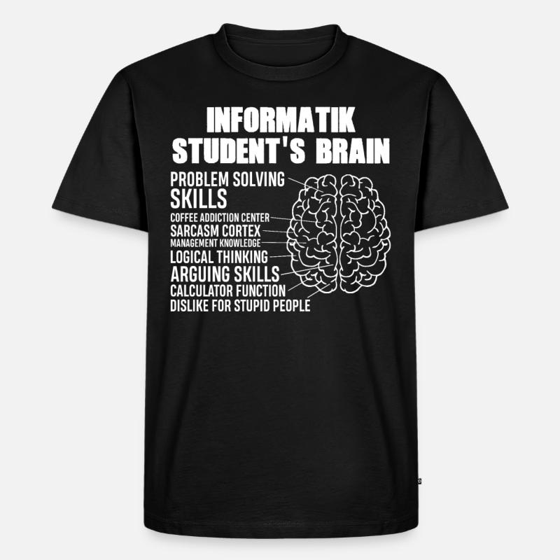 Informatik Students Brain - Männer Premium Bio T-Shirt - Schwarz