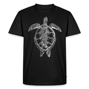 Tortue blanche - T-shirt Premium bio Homme - noir - Devant - Nico (187cm)