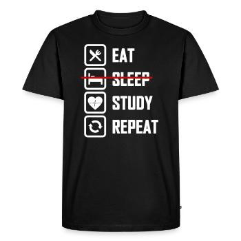 Eat Not Sleep Study Medicine - T-shirt Premium bio Homme - noir - Devant - Nico (187cm)