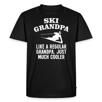 Ski bestefar som en vanlig morfar - Premium økologisk T-skjorte for menn - svart - Foran - Nico (187cm)