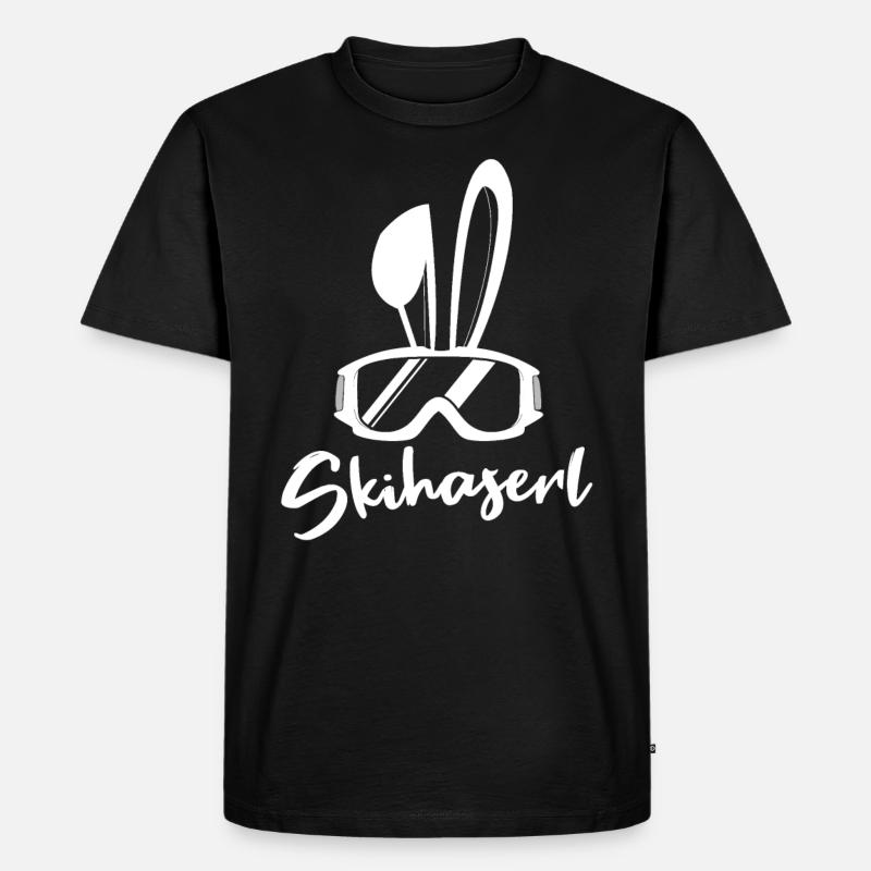 Skihaserl - Männer Premium Bio T-Shirt - Schwarz