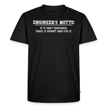 Engineer's motto - Men's Premium Organic T-Shirt - black - Front - Nico (187cm)
