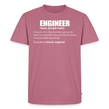 Engineer - Men's Premium Organic T-Shirt - mauve - Front - Nico (187cm)