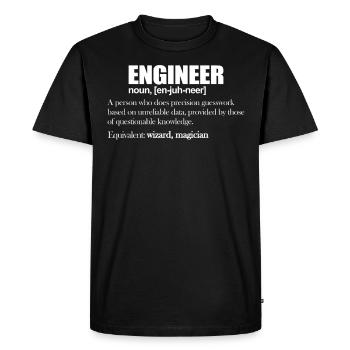 Engineer - Men's Premium Organic T-Shirt - black - Front - Nico (187cm)