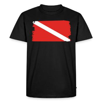 Drapeau de plongeur - T-shirt Premium bio Homme - noir - Devant - Nico (187cm)