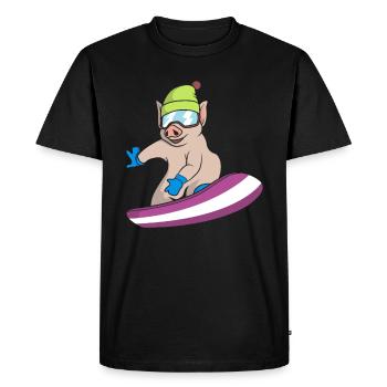 Pistensau - T-shirt Premium bio Homme - noir - Devant - Nico (187cm)