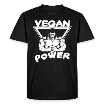 Vegan Power - T-shirt Premium bio Homme - noir - Devant - Nico (187cm)
