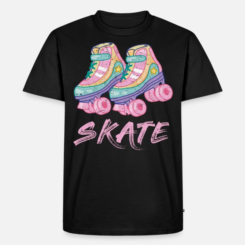 Rollschuh Roller Skate Design - Männer Premium Bio T-Shirt - Schwarz