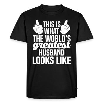 Le plus grand mari du monde Père Papa Grand-père Mari - T-shirt Premium bio Homme - noir - Devant - Nico (187cm)