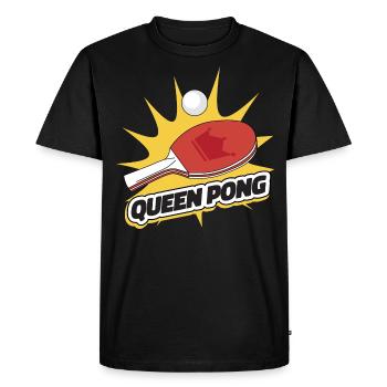 Queen Pong Outfit Tennis de Table Batte Ping-Pong - T-shirt Premium bio Homme - noir - Devant - Nico (187cm)