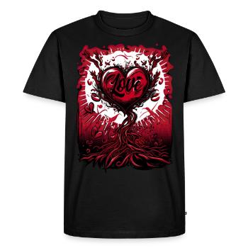 Aimez-moi - T-shirt Premium bio Homme - noir - Devant - Nico (187cm)