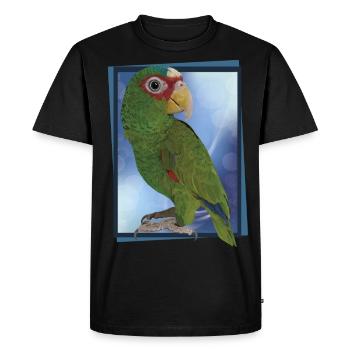 Perroquet à front blanc - T-shirt Premium bio Homme - noir - Devant - Nico (187cm)
