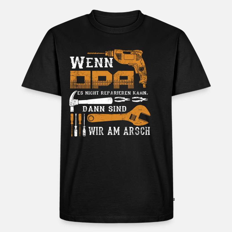 opa geschenk - Männer Premium Bio T-Shirt - Schwarz