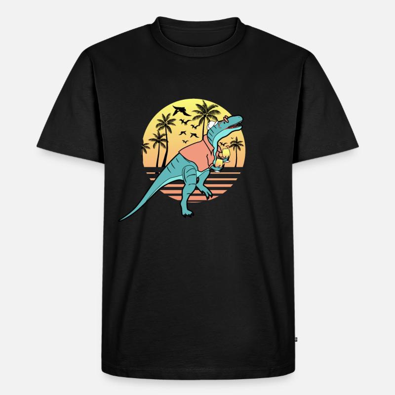 dinosaurier - Männer Premium Bio T-Shirt - Schwarz