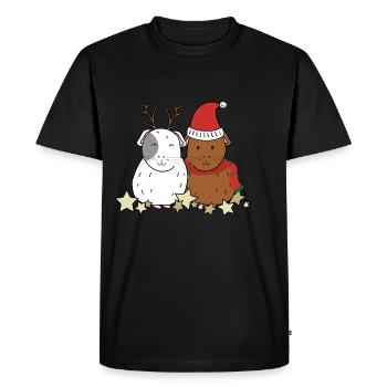 Cochon d'inde noel - T-shirt Premium bio Homme - noir - Devant - Nico (187cm)