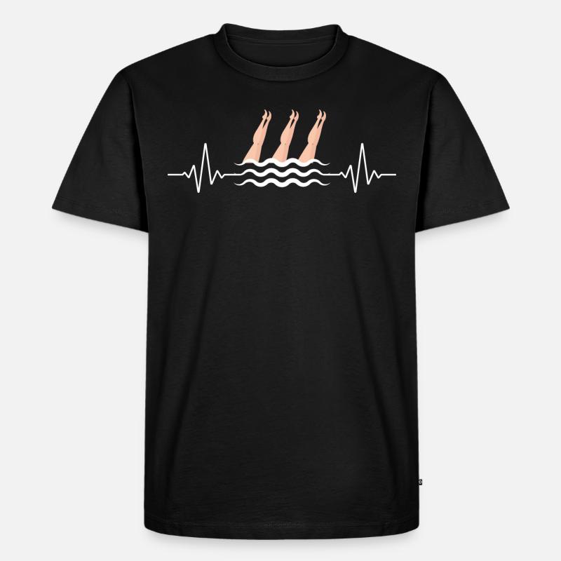 Synchro Schwimmer Synchronschwimmen - Männer Premium Bio T-Shirt - Schwarz