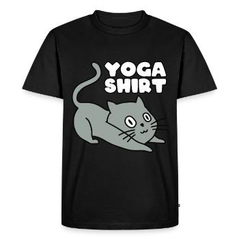 Yoga Cat Sport Fitness - Men's Premium Organic T-Shirt - black - Front - Nico (187cm)