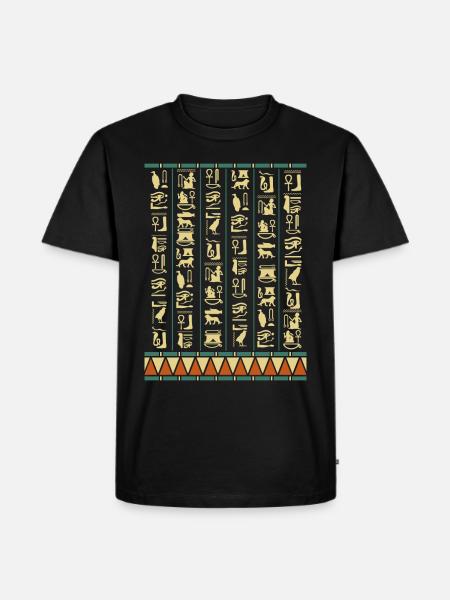 Hieroglyphs Pyramids Ancient Egypt - Men's Premium Organic T-Shirt - black