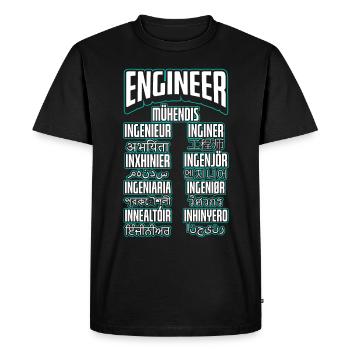 Ingénieur linguistique Carrière d’ingénieur - T-shirt Premium bio Homme - noir - Devant - Nico (187cm)