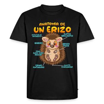 Anatomy of a Fun Hedgehog - Men's Premium Organic T-Shirt - black - Front - Nico (187cm)