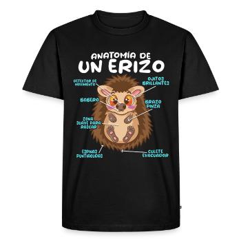 Anatomy of a Fun Hedgehog - Men's Premium Organic T-Shirt - black - Front - Nico (187cm)