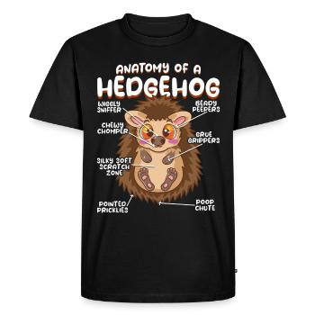 Anatomy of a Fun Hedgehog - Men's Premium Organic T-Shirt - black - Front - Nico (187cm)