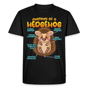 Anatomy of a Fun Hedgehog - Men's Premium Organic T-Shirt - black - Front - Nico (187cm)